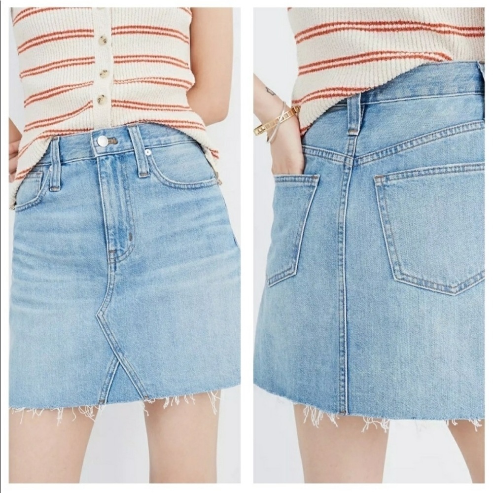 MADEWELL Rigid Denim A-Line Mini Skirt 28